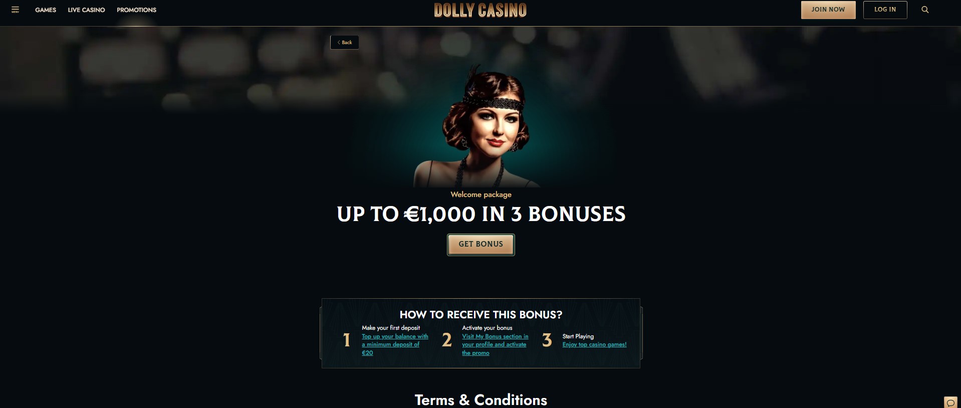 Uvítací bonus v Dolly Casino