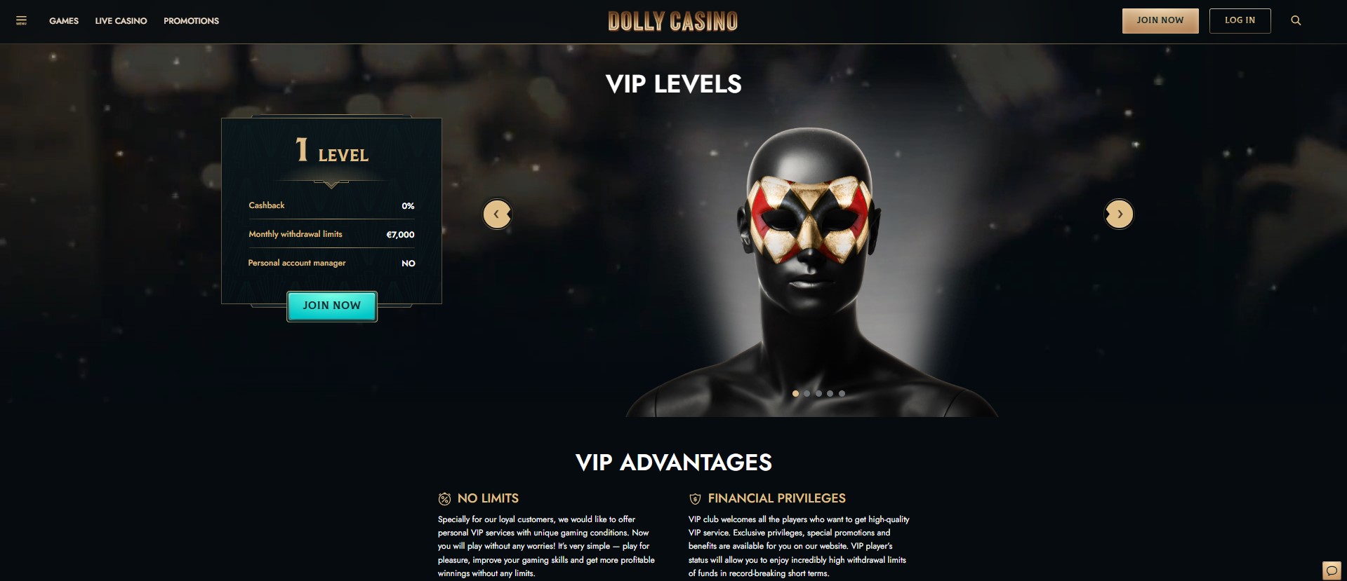 Loyalty program Dolly Casino