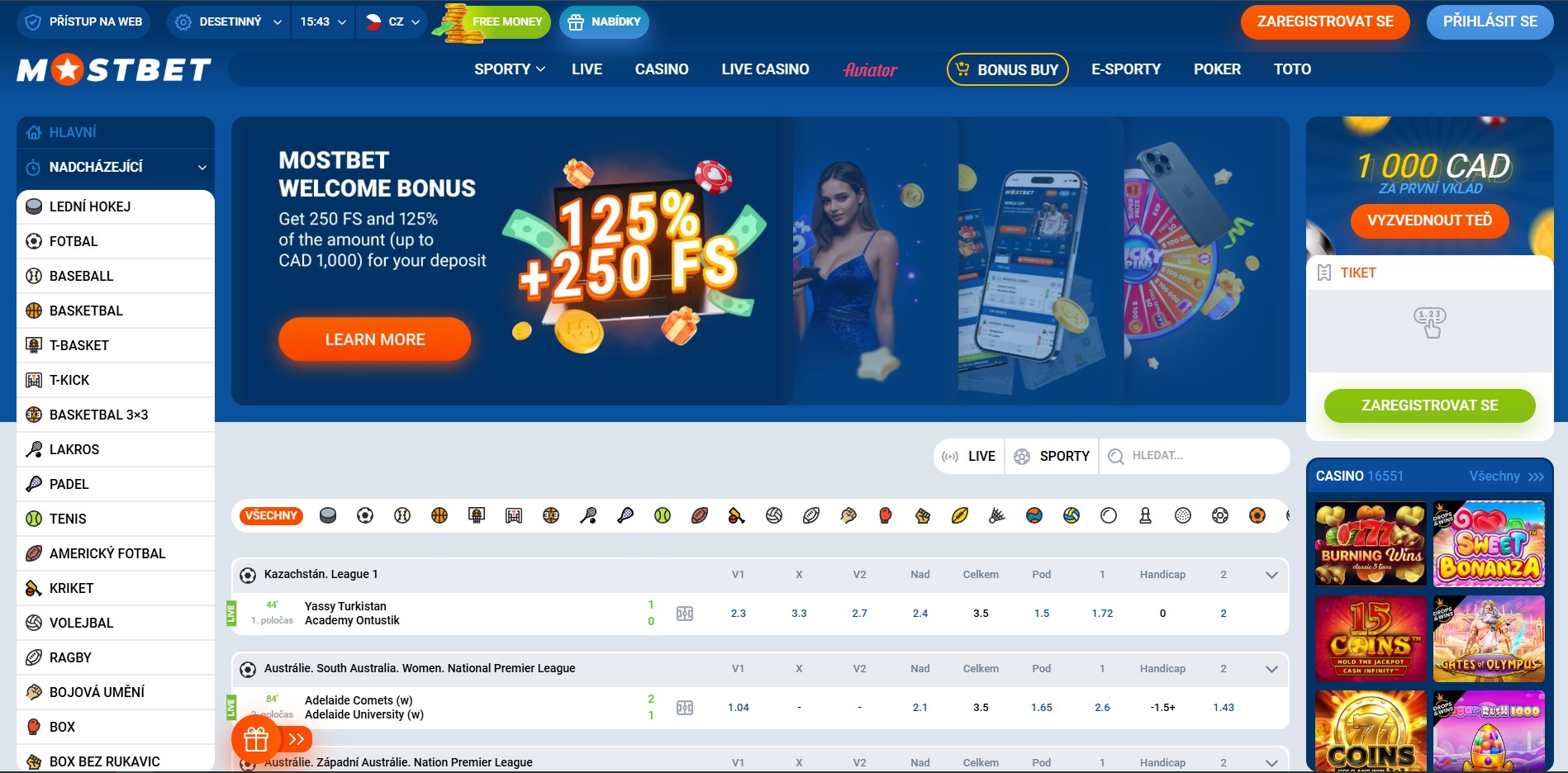 Mostbet sport