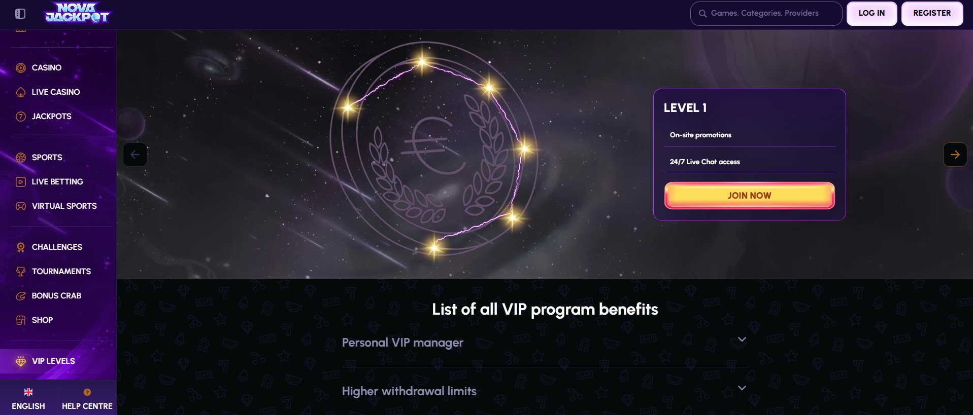 Loyalty program Novajackpot