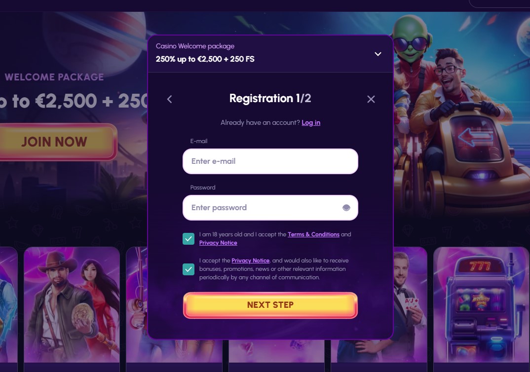 Registrace a první kroky v Novajackpot