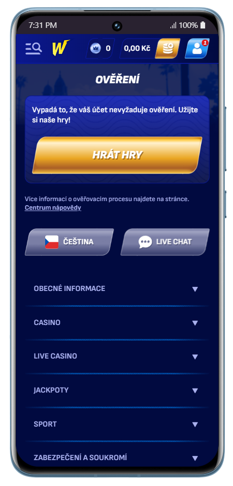 Ověření identity a účtu